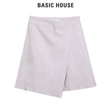 Basic House/百家好秋冬款韩版PU不规则短裙纯色防风裙子HPSK720A图片