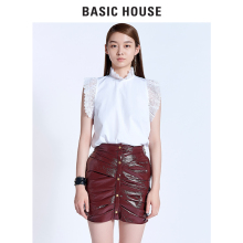 Basic House/百家好冬季性感皮裙包臀裙短裙OL风格韩版HRSK720E图片