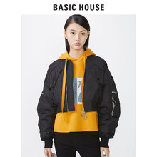 Basic House/百家好冬季短款字母夹克宽松街头风帅气外套HRDJ725B图片