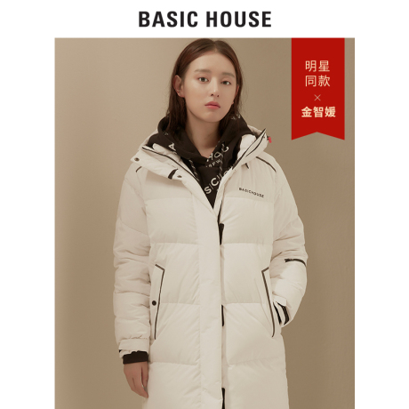 预售Basic House/百家好明星同款冬季直筒灰鹅绒羽绒服HSGD728C商品大图