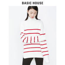 预售Basic House/百家好秋冬新款高领针织衫长袖保暖毛衣HSKT728G图片