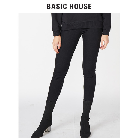 预售Basic House/百家好2019春季新款修身显瘦打底裤女HTDP123A商品大图