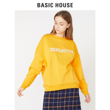 Basic House/百家好19春季新款字母T恤女长袖打底衫HTTS123A预售图片