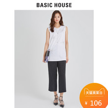 Basic House/百家好夏季休闲接头几何图案韩版流行女T恤HQTS325H图片