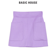 Basic House/百家好秋冬季新款加厚短款纯色半身裙短裙HSSK720B图片