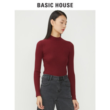 预售Basic House/百家好2018秋冬新款半高领修身针织女HSKT728M图片