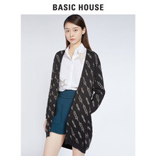 Basic House/百家好秋冬新品韩版时尚休闲女士针织开衫HQKT621D图片