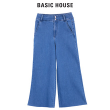 BasicHouse百家好牛仔裤铅笔宽松阔腿ins超火的直筒长裤HSDP521D图片
