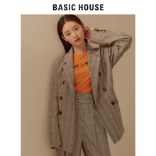 Basic House/百家好旗舰店秋季新款长袖格子西装外套HSJK628B图片