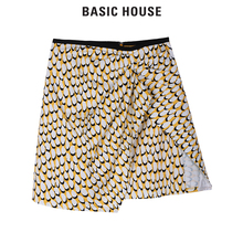 Basic House/百家好2018新款印花短裙韩版不规则半身裙女HSSK320E图片