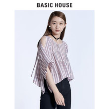 Basic House/百家好秋季格子上衣淑女风格衬衫休闲短袖女HRBL525E图片