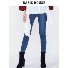 Basic House/百家好秋冬款经典款修身水洗牛仔裤直筒裤HRDP721I图片