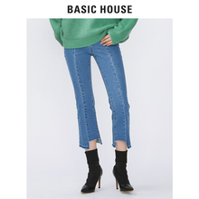 Basic House/百家好2018冬季新款不规则牛仔裤女HSDP721C图片