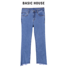 Basic House/百家好旗舰店秋季水洗直筒牛仔裤复古风HSDP527B图片