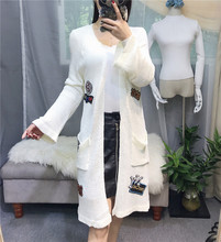 毛衣 长款 新款 宽松上衣开衫 韩版 粉红小布娃娃春季外套女女装