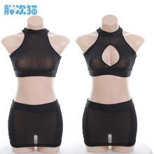 性感分体少女开胸套装 撩汉出品 半透两件套柏臀裙两面穿
