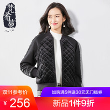 梵希蔓外套冬女加厚黑色棉衣女2018新款棒球领长袖字母短款棉服女图片