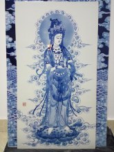 上海客户定三块,纯手绘青花瓷板画,运到如破损,可拒签物流