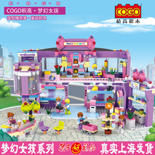 cogo积高小女孩童话公主早教益智组装积木玩具拼装拼插儿童玩具