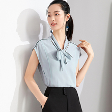 简约遮肚子女式上衣 雪纺衫 抢购价66元 OL时尚 2019夏季飘带无袖
