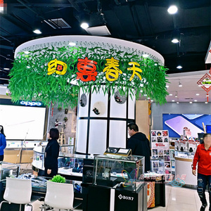 商场店铺春天装饰仿真柳条教室走廊空中挂饰燕子幼儿园吊饰柳叶藤