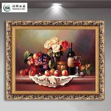 绿牌 欧式静物装饰画餐厅酒店饭厅挂画单幅有框油画古典水果壁画