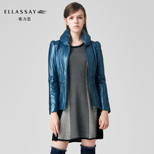 ELLASSAY歌力思短款修身羊皮外套秋冬立领保暖羊皮革女装图片