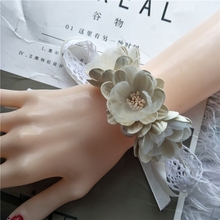 结婚手腕花米色伴娘新娘手花婚礼腕花仙女系原创晚会年会宴会手花
