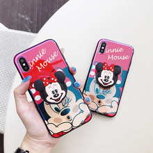 蓝光红色米妮iphoneXs手机壳Xr苹果8plus抖音支架6s max 7防摔女款
