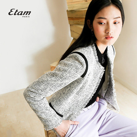 艾格Etam时尚复古翻毛长袖外套女8E012100186商品大图