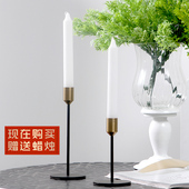 柔软时光北欧ins简约烛台样板房摆件烛光晚餐浪漫圣诞创意装饰品