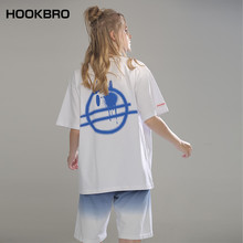夏装 T恤bf风男女情侣 嘻哈国潮牌泼墨小恶魔短袖 2019SS HOOKBRO