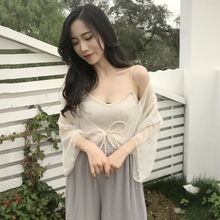 透视夏天女防晒 背心 开衫 吊带长裙短外套 搭配 外穿小披肩女夏