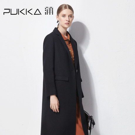 Pukka蒲牌毛呢外套女原创设计大码女装秋冬装女2018新款商品大图