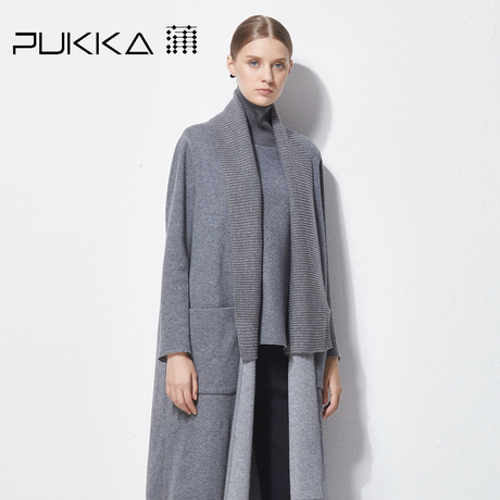 Pukka蒲牌毛呢外套女原创设计大码女装秋冬装女2018新款商品大图