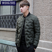 WOOG2005棒球领加厚男士棉衣冬季韩版修身潮流夹克棉服冬天外套男