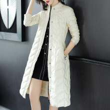 隆缘裳2018冬装新款轻薄羽绒服中长款气质长袖开衫外套女韩版3356图片
