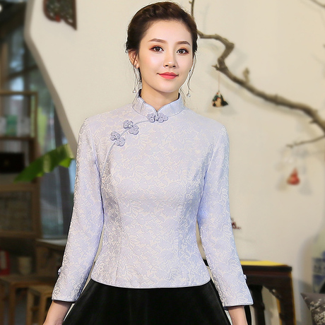 紫方复古民国唐装中国风女装改良版旗袍立领盘扣中式上衣汉服茶服商品大图