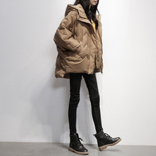 蝙蝠袖羽绒服女短款2018冬季新款韩版宽松外套白鹅绒女装图片