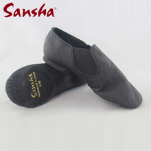 皮底 爵士舞 矮帮 猪皮面 法国三沙Sansha舞蹈鞋 松紧带 正品 JS31