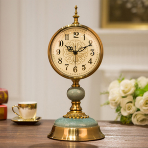 欧式钟表座钟摆件客厅摆钟桌面大号静音时钟创意台钟美式台式坐钟