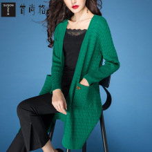 首尚格释2018秋装新款针织衫长袖女秋显瘦慵懒风开衫外套女中长款图片
