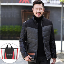 棉袄 中老年爸爸棉衣45岁55男棉服60加绒加厚外套夹克防风保暧冬装