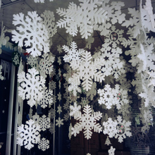 包邮 饰品圣诞雪花串雪花贴圣诞树挂件 圣诞雪花片立体雪花圣诞节装