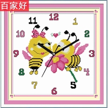 十字绣钟表客厅新款夜光闹钟时钟简单绣新手入门学生儿童可爱小件