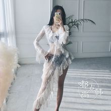 不规则性感露背连衣裙长裙超仙海边度假长款 2019新款 嘟点韩尚