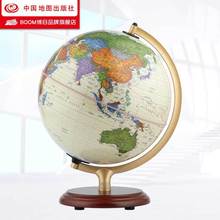 博目LED灯光地球仪25cm中英文政区复古 24节气 地球仪初中生 木座合金支架 中图社 摆件