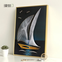 创意家居装 饰品弦丝画diy材料包手工亲子礼物绕线画手作钉子画