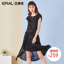 ERAL/艾莱依夏装2018新款女装气质连衣裙女韩版无袖性感小黑裙子图片