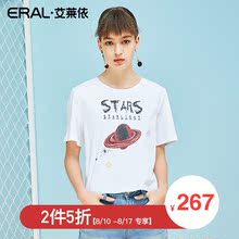【门店直发】ERAL/艾莱依商场同款2018夏季短袖女圆领韩版T恤图片